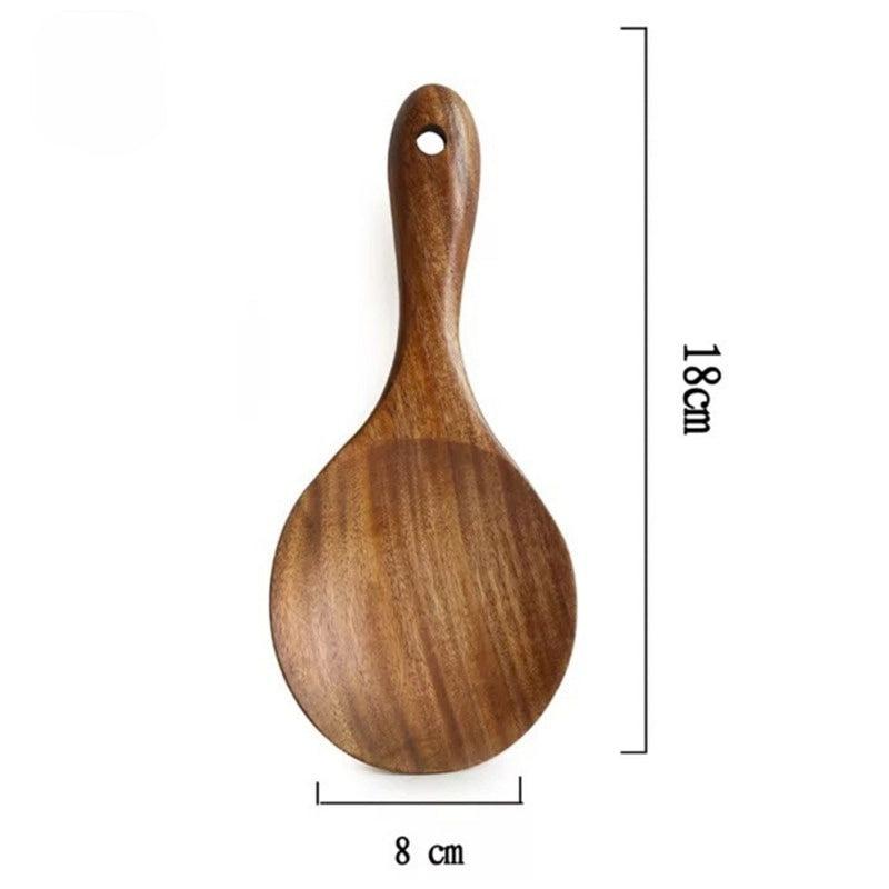Thai Teak Wood Kitchen Utensils Set: Authentic Natural Elegance for Culinary Mastery Selling Points: